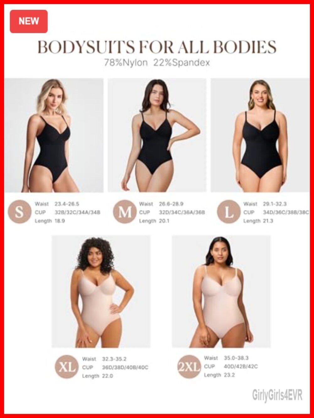 Tummy Control Shapewear Bodysuit Seamless Backless V-Neck Built-in Bra - Picture 6 of 7